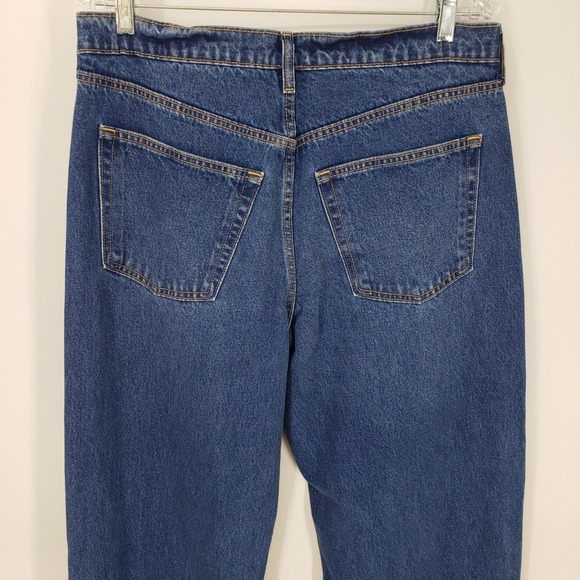 Universal Thread Cuffed Mid Rise 90s Baggy Jeans Womens Sz 10 Dark Wash Blue NEW - Picture 8 of 13
